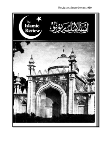 the islamic review janvier 1950