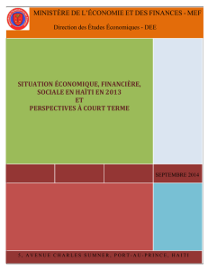 situation économique, financière, sociale en haïti en 2013 et