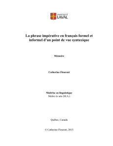 La phrase impérative en français formel et informel d`un point de vue