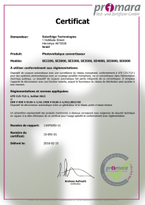 Certificat - SolarEdge