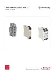 Conditionneurs de signal Série 931 Données