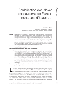 Scolarisation des élèves avec autisme en France : trente ans d