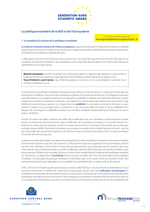 La politique mon&eacute;taire de la BCE et de l`Eurosyst&egrave;me