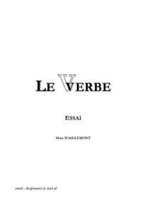 Version PDF - Chapitre I : La morphologie du verbe