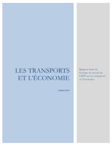 Les Transports et l`Economie - Rapport du Groupe de travail