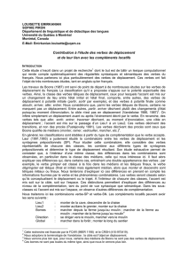 Contribution à l`étude des verbes de déplacement et de leur lien