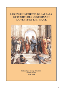 les enseignements d`aristote - Organisation Sri Sathya Sai France