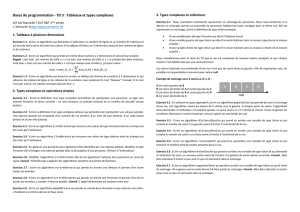 Bases de programmation - TD 3 : Tableaux et types complexes