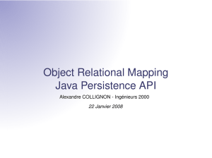 Object Relational Mapping Java Persistence API