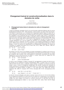 Changement lexical et constructionnalisation dans le domaine du