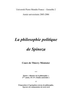 La philosophie politique de Spinoza