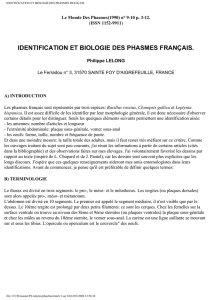 IDENTIFICATION ET BIOLOGIE DES PHASMES FRANÇAIS