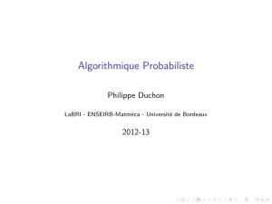 Algorithmique Probabiliste