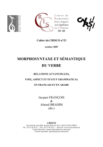 morphosyntaxe et sémantique du verbe - Crisco