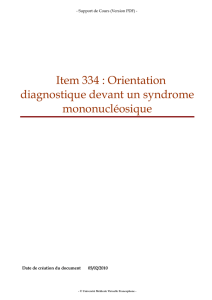 Item 334 : Orientation diagnostique devant un syndrome