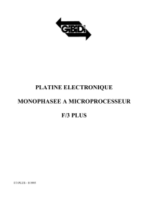 platine electronique monophasee a microprocesseur f/3 plus