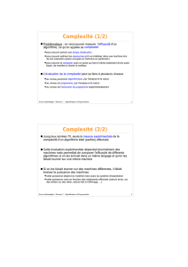 Complexité (1/2) Complexité (2/2)