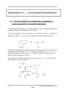 Manipulation n° 3. Circuit intégrés de multiplication