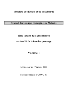 Manuel des Groupes Homogènes de Malades 6ème version de la