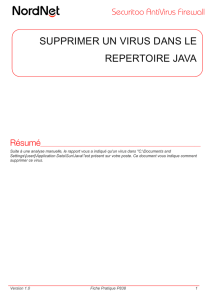 Supprimer un virus dans le répertoire Java.