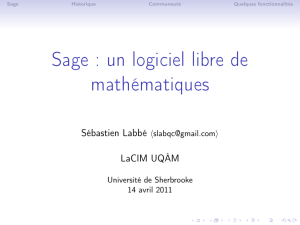 Sage : un logiciel libre de mathématiques