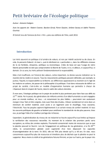 Petit bréviaire de l`écologie politique