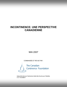 incontinence: une perspective canadienne