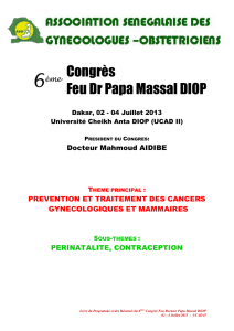 Congrès Feu Dr Papa Massal DIOP