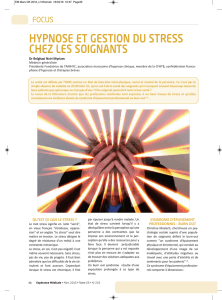 hypnose et gestion du stress chez les soignants