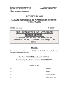 les infarctus du myocarde thrombolyses