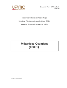 Mécanique Quantique (4P001) - lpthe