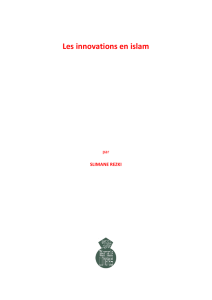 Les innovations en islam - Tabernacle des Lumieres
