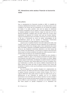 VII. Interactions entre secteur financier et économie réelle