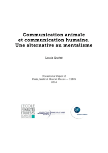 Communication animale et communication humaine - cems