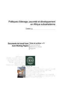 Politiques d`élevage, pauvreté et développement en - EPE