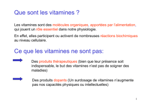 Que sont les vitamines ? Ce que les vitamines ne sont pas: