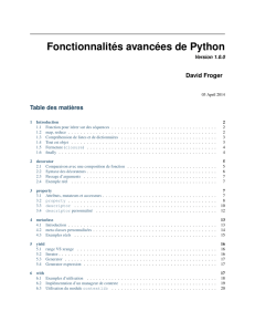 Fonctionnalités avancées de Python
