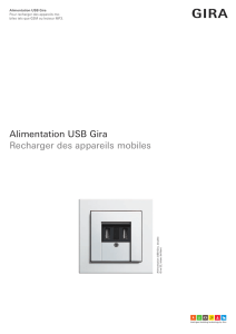 Alimentation USB Gira Recharger des appareils mobiles