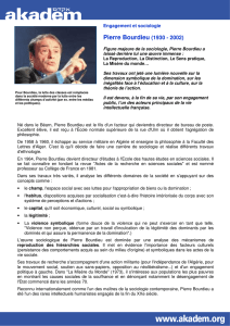 Pierre Bourdieu (1930-2002) Engagement et sociologie