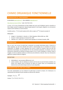 Chimie organique fonctionelle