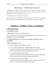 Position. Vitesse. Accélération