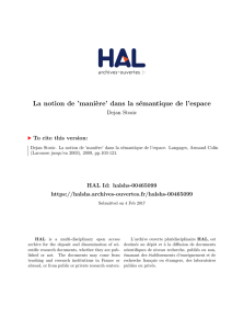 La notion de `manière` dans la sémantique de l`espace