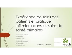 Expérience de soins des patients et pratique infirmière dans les