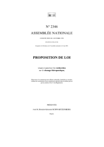 N° 2346 ASSEMBLÉE NATIONALE PROPOSITION DE LOI