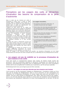 Perceptions par les usagers des outils et démarches d`évaluation
