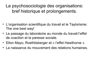 La psychosociologie des organisations