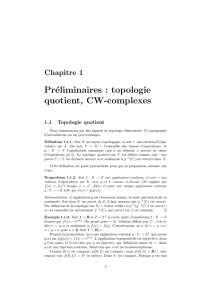 Préliminaires : topologie quotient, CW-complexes