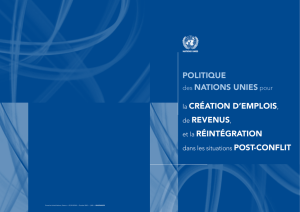 POLITIQUE des NATIONS UNIES pour la CRÉATION D`EMPLOIS