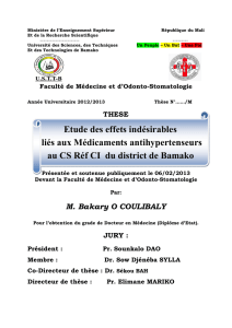 THESE Etude des effets indésirables liés aux Médicaments