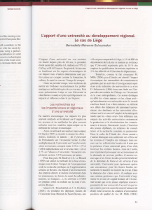 L`apport d`une universit&eacute; au d&eacute;veloppement r&eacute;gional. Le cas de Li&egrave;ge
